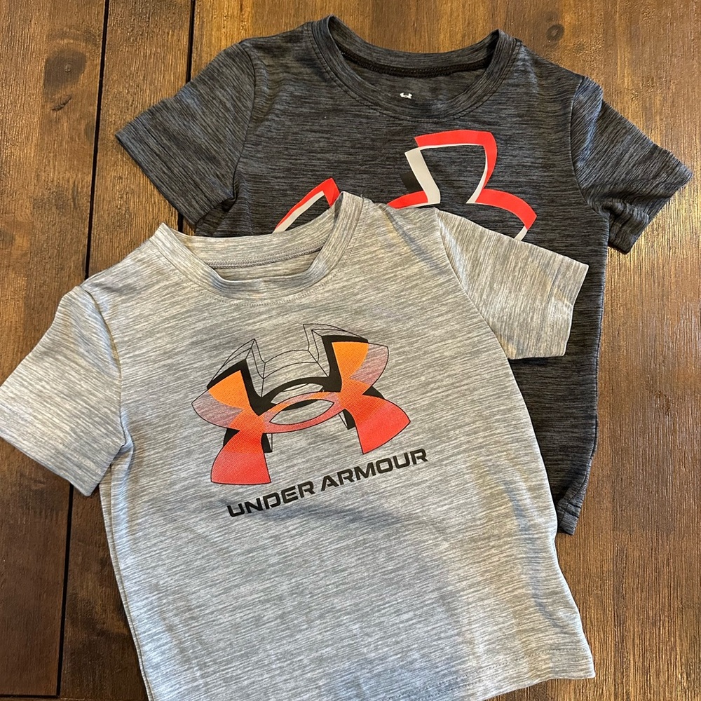 Under Armour Kids' Gray and Charcoal Tees with Logo